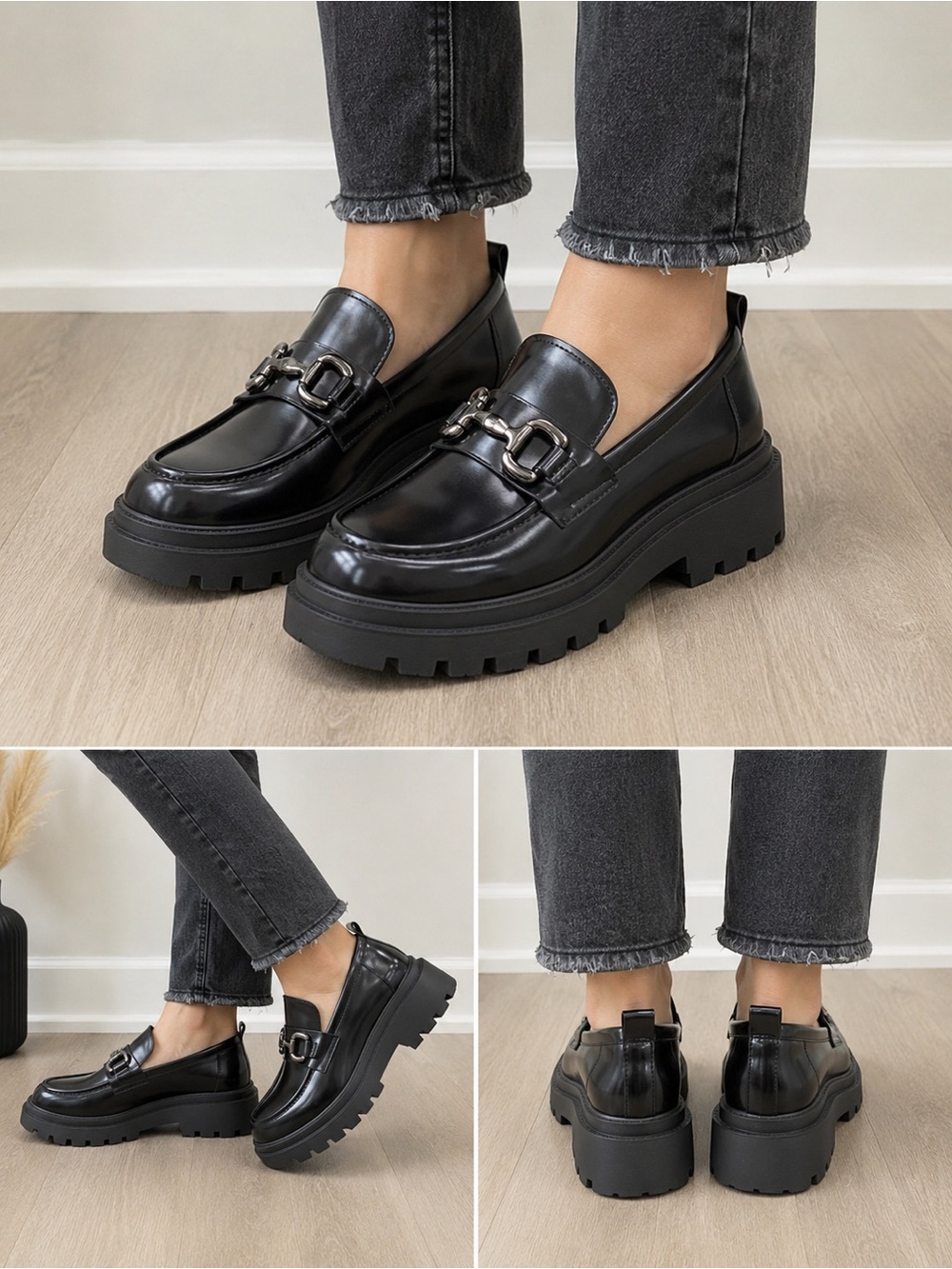 Madden Girl G Malone 9 Chunky Platforms Soles Black Loafers Y2K style SF3027